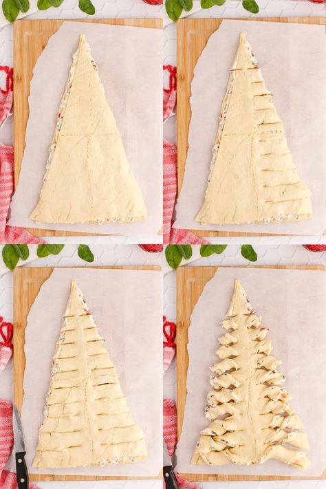 Spinach Dip Stuffed Crescent Roll Christmas Tree is a delightfully festive and tasty appetizer that is perfect for every holiday party! #RealHousemoms #spinachdip #crescentroll #christmastree #spinach #bellpepper #creamcheese #appetizer #partyfood #christmas #holidays #fingerfood Phyllo Christmas Tree, Spinach Dip Crescent Roll Christmas Tree, Crescent Roll Christmas Tree, Cresent Roll Desserts, Cressant Rolls, Roll Christmas Tree, Tree Spinach, Cookie Swap Party, Crescent Dough Sheet