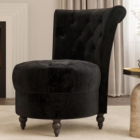 Ottoman Seat, Velvet Side Chair, Royal Chair, Armless Accent Chair, Diamond Tufting, Tufted Accent Chair, Velvet Accent Chair, Velvet Accents, Single Sofa Chair