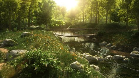 Forest Scenes | blender 2.8 by Aneesh ArtsHere is my latest Work !! Done in Blender 2.8. This is the first work that I have done in blender 2.8.  Render Engine ; Cycles Render Time : 24 Hours Free Blender Scene, Blender Scenes, Blender Ideas, Blender Render, Blender Scene, 3d Environment, Park Landscape, Magic Forest, Bamboo Forest