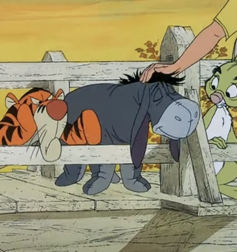 Disney aesthetics Winnie The Pooh Characters As Mental Disorders, Eeyore Halloween Wallpaper, Eore Winnie The Pooh Eeyore, Eeyore Pfp, Eeyore Aesthetic, Eyeore Pooh, Eeyore Images, Tigger And Eeyore, Silly Bear