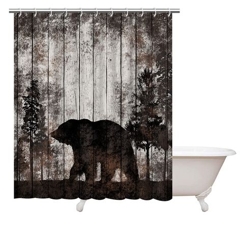 PRICES MAY VARY. Size: 72"x72" Material: 100% Polyester Packaged: 1 Pieces Shower Curtain & 12 White Hooks Feature: Waterproof, Non-fading Bright and Vivid Colors, Easy to Clean Decorative: This shower curtain can be used as window curtains, tapestry, wall decor, wallpapers, to decor your bathroom, living room, bedroom, home, party, hotel, cafe Brand Name: ArtBones  Product Description: Polyester Shower Curtain Size: 72 x 72 inches High definition picture prints on 100% polyester fabric with bri Lodge Shower Curtain, Cabin Bathroom Decor, Cabin Shower Curtain, Rustic Shower Curtain, Deer Shower Curtain, Country Shower Curtain, Rustic Shower Curtains, Bigfoot Pictures, Cabin Bathroom