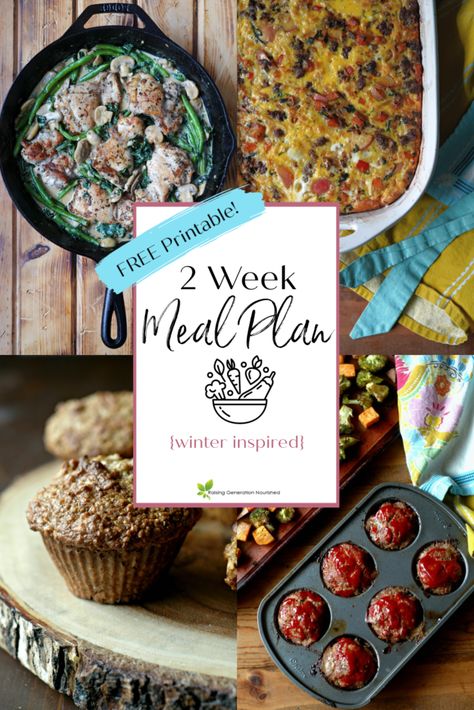 Nourishing 2 Week Meal Plan {Winter Inspired Part 1} - Raising Generation Nourished Food Exchange Meal Plan, Waldorf Meal Plan, Quick Nourishing Meals, Winter Meal Plan Families, Raising Generation Nourished, Wapf Meal Plan, Weston Price Meal Plan, December Menu Plan, Ancestral Meal Plan