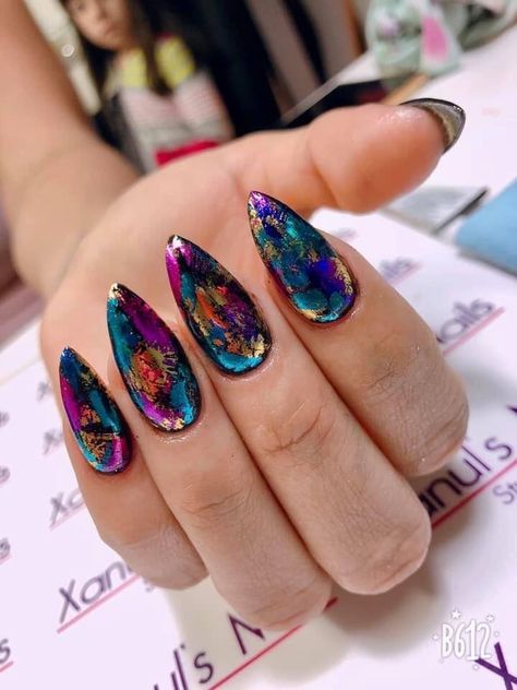 Chrome Nail Art Designs Ideas, Colorful Nail Art, Colorful Nail, Beauty Nails Design, Glamorous Nails, Fabulous Nails, Funky Nails, Chic Nails, Dope Nails