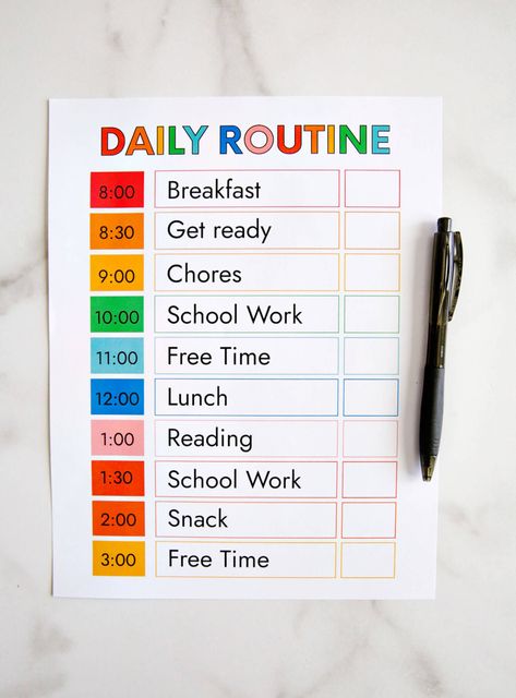 Need help with a routine for your kids and family? Use this printable daily schedule template to help get organized! Fill it in with what works for you. Homeschool Daily Schedule, Printable Daily Schedule, Picture Schedule, Daily Schedule Kids, Daily Schedule Printable, Daily Routine Schedule, Daily Schedule Template, Preschool Schedule, Responsibility Chart