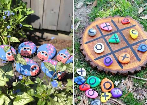 Do you know that pebbles can do more than just decorates your space? Diy Letter Ideas, Wood Slice Projects, Recycled Garden Planters, Wagon Wheel Decor, Coffee Cup Crafts, Garden Tricks, Diy Wreath Bow, Mosaic Planters, Log Cabin Floor Plans