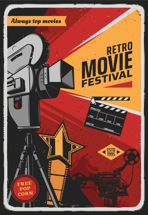 Movie Festival Poster, Movie Festival, Festival Cinema, Festive Poster, Film Festival Poster, Yearbook Themes, Boho Art Drawings, Movie Cinema, Retro Film