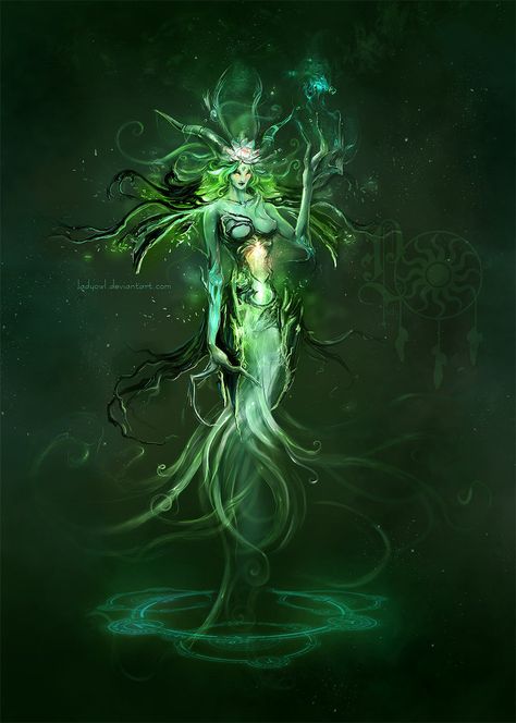 Illustration Fantasy, Nature Goddess, Earth Goddess, Nature Collection, Goddess Art, Fairy Art, Gods And Goddesses, Fantasy Artwork, Creature Art