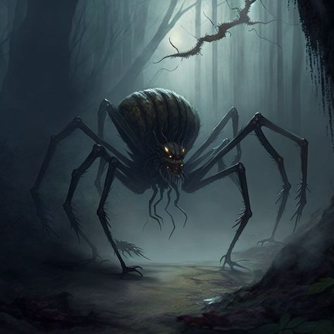 Flip Books Art, Huge Spiders, Creepy Spider, Giant Spider, Spider Art, Creature Artwork, Scary Art, Ghost Faces, Game Master