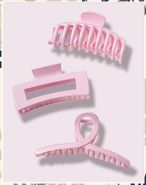 Discover the ultimate must-have hair care accessory for healthy locks! Elevate your hair care routine with this essential tool that will leave your hair looking and feeling its best. Say goodbye to bad hair days and hello to gorgeous, luscious locks with this game-changing accessory. Cute Claw Clips Aesthetic, Pink Claw Clip, Valentines Giveaway, Girly Wishlist, Baby Pink Hair, Hair Accessories Pink, Pink Clip, Pink Hair Accessories, Pink Hair Clips