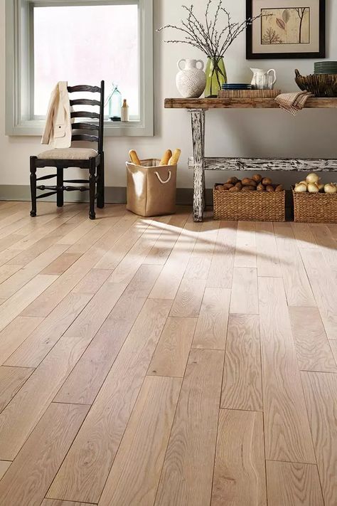 Iceberg Oak Wire Brushed Solid Hardwood Farmhouse Hardwood Floor, Lantai Vinil, Farmhouse Flooring, Wood Floors Wide Plank, Refinishing Floors, Oak Hardwood Flooring, Best Flooring, Solid Hardwood Floors, Oak Hardwood