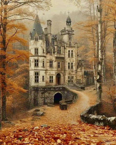 Haunted House Pictures, Old Abandoned Buildings, Creepy Houses, Old Abandoned Houses, Castle Mansion, Castle Aesthetic, Dream Mansion, Old Mansions, Castle House