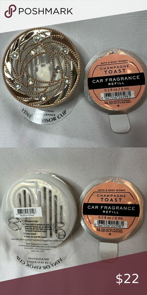 Bath & Body Works Car Fragrance Holder and Refill Car Refresher, Car Fragrance, Champagne Toast, Car Freshener, Body Skin Care Routine, Diy Bath Products, Christmas Wishlist, Bath Body Works, Bath Body