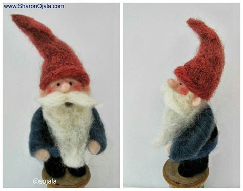 Waldorf Christmas, Tovad Ull, Gnome Tutorial, Needle Felted Christmas, Felt Fairy, Needle Felting Tutorials, Gnome Christmas, Needle Felting Projects, Wool Art