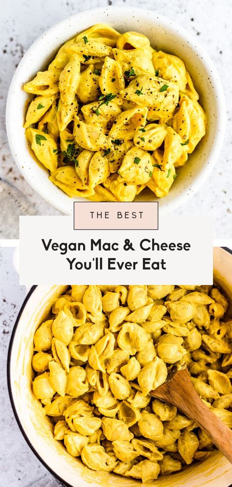 The BEST vegan mac and cheese recipe with a deliciously creamy vegan cheese sauce! This easy vegan mac and cheese can be made in a few simple steps, has a hint of spice and will be your new favorite comfort food. #macandcheese #vegan #veganrecipe #vegancheese #healthydinner #plantbased Easy Vegan Mac And Cheese, Best Vegan Mac And Cheese, Vegan Cashew Cheese Sauce, Vegan Mac And Cheese Recipe, Vegan Mac N Cheese Recipe, Mac And Cheese Sauce, Cashew Cheese Sauce, Vegan Mac N Cheese, Vegan Cashew Cheese