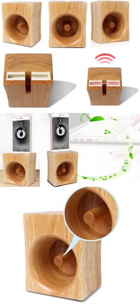 Iphone Speaker Wood, Phone Speaker Diy, Cell Phone Holder Diy, Diy Phone Stand, Phone Shelf, Freetime Activities, Wood Speakers, Wooden Speakers, Desk Phone Holder