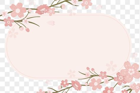 Cherry Blossom Border, Pink Png, Frame Floral, Png Floral, Sakura Cherry Blossom, Japanese Cherry Blossom, Floral Border, Free Illustrations, Free Png