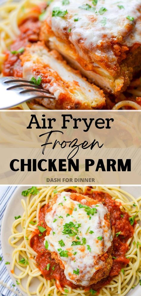 Frozen Chicken Parmesan, Air Fryer Dinner Ideas, Easy Frozen Meals, Air Fryer Chicken Parmesan, Chicken Patty Recipes, Baked Chicken Parm, Air Fryer Dinner, Recipe For Air Fryer, Chicken Parmesan Recipe Easy