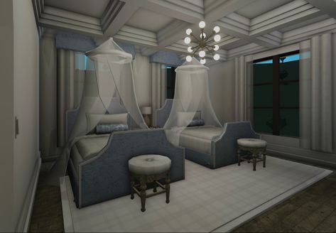 Bloxburg Bedroom Ideas, Costal Bedroom, Luxury Houses Entrance, Mansion Rooms, Bloxburg Bedroom, Beach House Room, Luxury Mansions Interior, Blocksburg Room Ideas￼, Bedroom Ideas Aesthetic