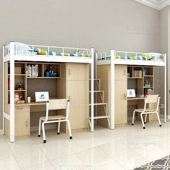 Bunk Bed With 2 Desks, 2 Bunk Bed With Desk, Bunk Bed Murphy Bed, Bunk Bed With Desk For Small Room, School Dormitory Room, Bunk Bed Desk, Loft Bed With Wardrobe, Double Bunk Bed, Bed Murphy