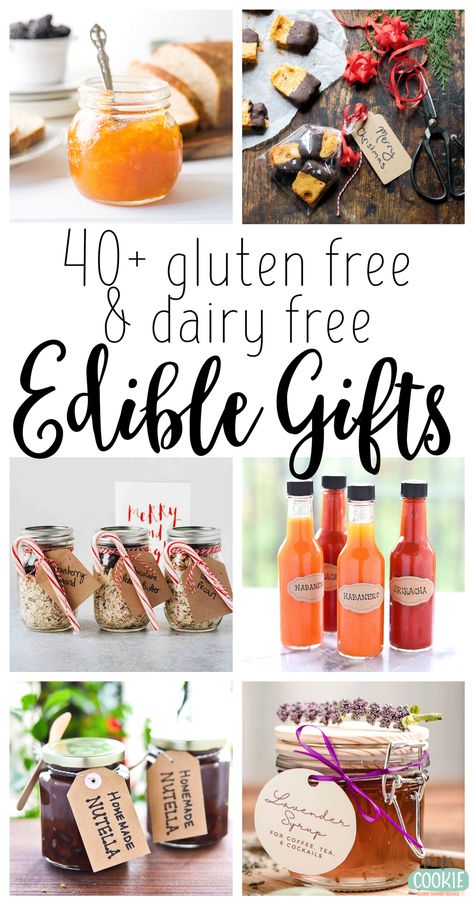 Not sure what to get friends and family for gifts this year? Make some personalized gluten free and dairy free homemade food gifts! We're sharing over 40 allergy friendly edible gifts you can make for holiday gift giving, with plenty of nut free, low carb, paleo, and vegan options. | thefitcookie.com #dairyfree #glutenfree #gifts #holidays #Christmas Homemade New Years Gifts, Deserts To Give As Gifts, Fit Christmas Gifts, Christmas Gift Edible, 4 H Cooking Project Ideas, Homemade Holiday Food Gifts, Christmas Presents Homemade, Gluten Free Gift Ideas, Gluten Free Gifts In A Jar