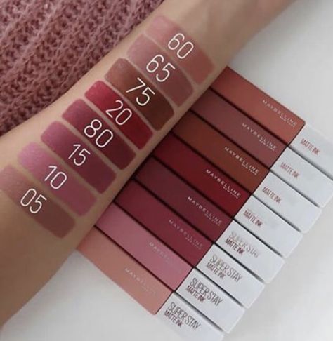 Maybelline Super Stay Matte Ink Swatches, Maybelline Super Stay Matte Ink, Maybelline Lipstick, Makeup Order, Makeup Secret, Lipstick Kit, Makeup Accesories, Maybelline Makeup, Lipstick Matte