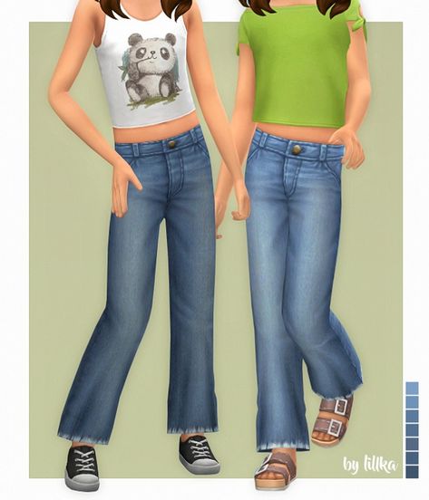 Sims 4 Toddler Cc Maxis Match, Ts4 Cc Kids, Sims 4 Cc Jeans, Cc Jeans, The Sims 4 Kids, Sims 4 Toddler Clothes, Kids Maxi, Sims Baby, Sims 4 Patreon