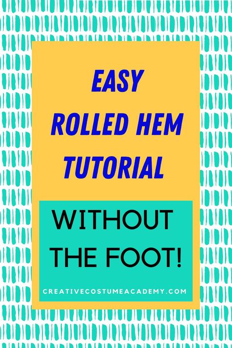 This rolled hem hack will have you wanting to finish all you DIY sewing projects with this narrow hem! It's incredibly easy and you don't even need the fancy rolled hem foot. This is a sewing tip that every beginner needs. Click through to watch the quick sewing tutorial that will change your sewing life! Easy Rolled Hem, Hem Hacks How To Sew, Sewing A Hem Hack, How To Sew A Rolled Hem, Sewing Rolled Hems, Rolled Hem Foot Tutorial, Rolled Hem Sewing Hack, Rolled Hem Hack, Sewing Hem Hacks