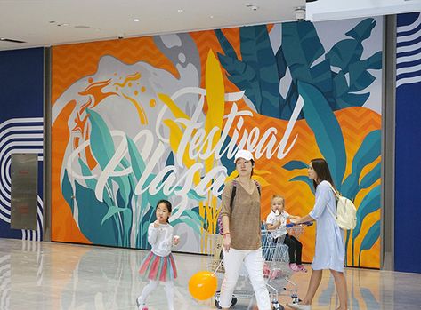 Festival Plaza, Mural Cafe, Dubai Festival, Office Mural, Mural Art Design, School Murals, Canvas Art Projects, Colorful Murals, Wall Murals Painted