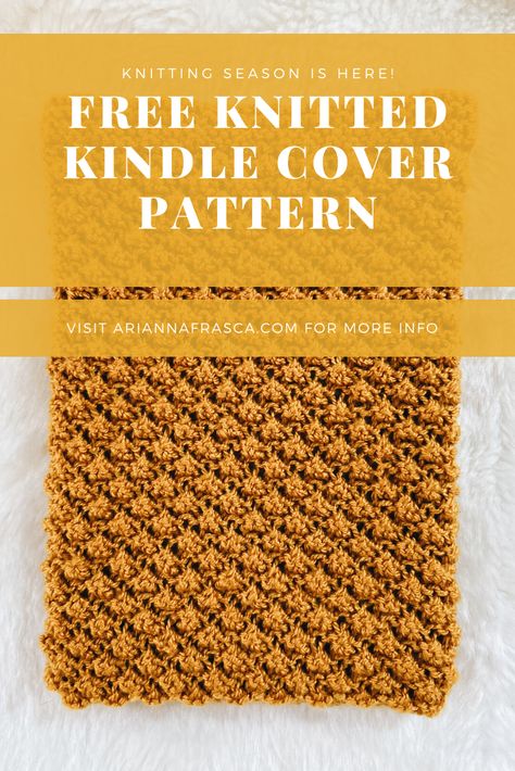 When it comes to Kindle cases, most of us will opt for a standard plain cover because there aren't many other options out there. But this kindle pattern is a perfect alternative! Kindle Cover Knitting Pattern, Knit Kindle Cover, Book Cover Knitting Pattern, Knitted Kindle Cover, Book Sleeve Knitting Pattern, Knit Kindle Sleeve, Crochet Kindle Case Pattern Free, Crochet Kindle Sleeve Free Pattern, Knitted Book Sleeve