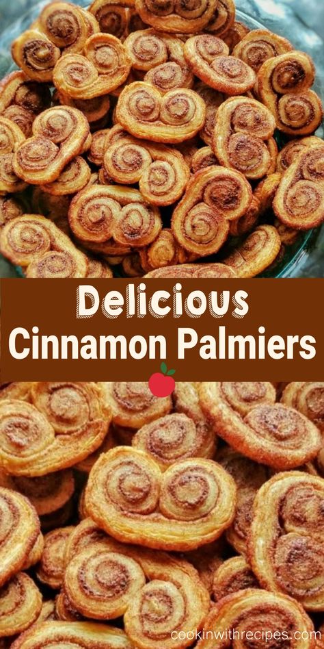 Delicious Cinnamon Palmiers Recipe - Cooking with Recipes Palmiers Cookies, Cinnamon Palmiers, Palmiers Recipe, Palmier Cookies, Toffee Cookie Recipe, Puff Pastry Recipes Dessert, Baking Bad, Pastries Recipes Dessert, Sheet Cake Recipes