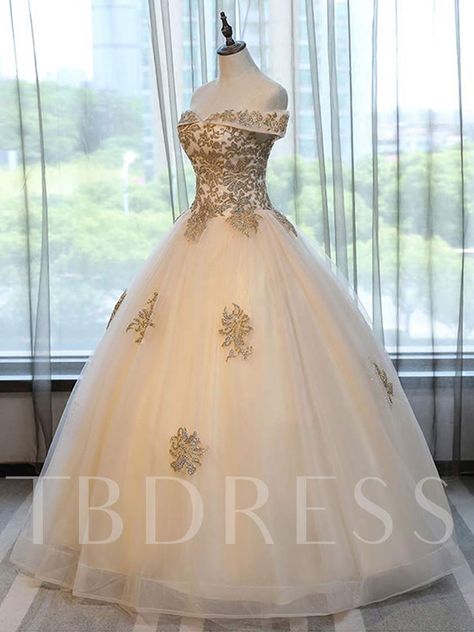 Quinceanera Dresses Off The Shoulder, Cheap Quinceanera Dresses, Ball Gown Quinceanera Dresses, Champagne Quinceanera Dresses, Dresses Off The Shoulder, Celebrity Gowns, Floor Length Prom Dresses, Quinceanera Dress, Queen Dress