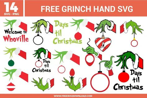 Grinch Hand Free SVG Files | Free SVG Download Grinch Hand Svg Free, Free Christmas Svg Files For Cricut Grinch, Free Grinch Hand Svg Files For Cricut, Grinch Fingers, Merry Grinchmas Svg Free, My Day Grinch Svg, Grinch Face Svg, Grinch Stuff, Grinch Hands