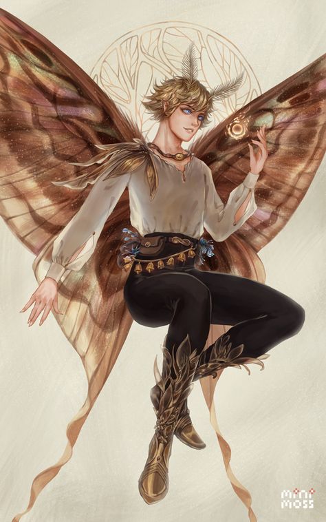 Atlas by minimoss Evelynn League Of Legends, Male Fairy, Fairy Boy, Jungle Juice, Mythical Creatures Art, Character Design Male, Fairy Art, Fantasy Inspiration, Magical Creatures