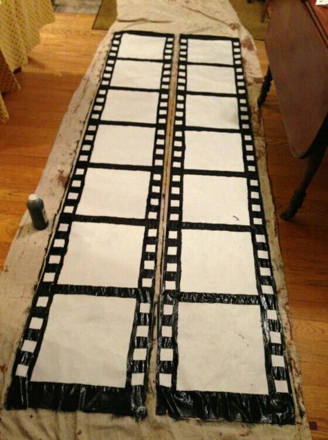 DIY movie strip Vintage Film Strip, Deco Cinema, Oscars Party Ideas, Academy Awards Party, Movie Birthday Party, Hollywood Party Theme, Red Carpet Party, Movie Themed Party, Awards Party