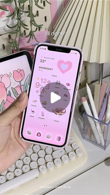 jehn ₍ᐢ..ᐢ₎♡ on Instagram: "how to install aesthetic phone themes with @themifyapp 📱💗✨  customizing your phone can be quite overwhelming and time consuming, but with Themify you can easily install themes in just a few steps!  They have a wide selection of themes for you to choose from, plus they have plenty of cool widgets and icons too!   Check out @themifyapp today!  #themify #phonetheme #homescreensetup #phonewallpaper #ａｅｓｔｈｅｔｉｃ #pinterestinspired #widgets #deskgram #ios #kawaiiaesthetic" How To Make Your Phone Aesthetic, Customizing Your Phone, Cool Widgets, Time Widget, Aesthetic Phone, Kawaii Aesthetic, Phone Themes, Phone Wallpaper, Ios