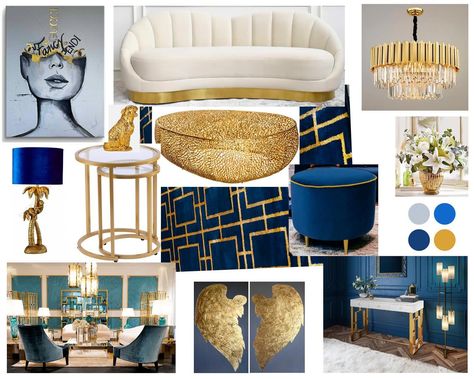 Love Old Hollywood Glamour?? Bring it to your living room ⭐️⭐️⭐️⭐️⭐️ #interiordesign #interiors #glam #glammoodboard #moodboard #glaminterior #blueinterior Hollywood Glam Interior Design, Glam Interior Design, Glamour Interiors, Styles Inspiration, Interior Design Mood Board, Blue Interior, Hollywood Glam, Old Hollywood Glamour, Living Room Inspo