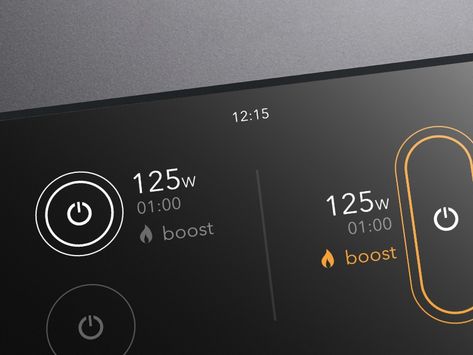 Induction Cooktop control by Paolo Limoncelli on Dribbble Fluent Design, Dashboard Interface, Ui Ux 디자인, Toasters, Electrical Panel, Ux Design Inspiration, Mobile Ui Design, Smart Home Automation, Display Panel