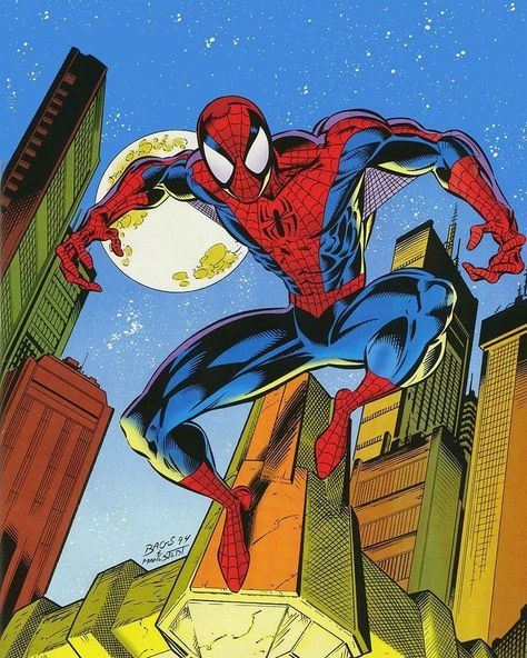 The Spectacular Web-Head 🕸️🕷️ on Instagram: “Mark Bagley's 90s Spider-Man 🔥 • • • #spiderman #marvel #comics #spiderverse #mcu #avengers #endgame #peterparker #farfromhome #tomholland…” Marvel 90s, Spiderman Comic Art, Mark Bagley, Image Spiderman, Spiderman Theme, Spiderman Drawing, Spiderman Art Sketch, Drawing Aesthetic, Spiderman Artwork