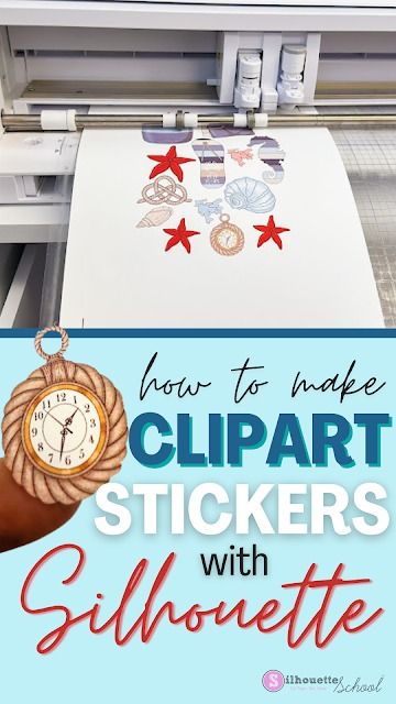 How to make clipart stickers with silhouette cameo Stickers With Silhouette Cameo, Make A Sticker, Diy Silhouette, Silhouette School Blog, Making Stickers, Silhouette Cameo Tutorials, Silhouette School, Sticker Printer, Silhouette Tutorials