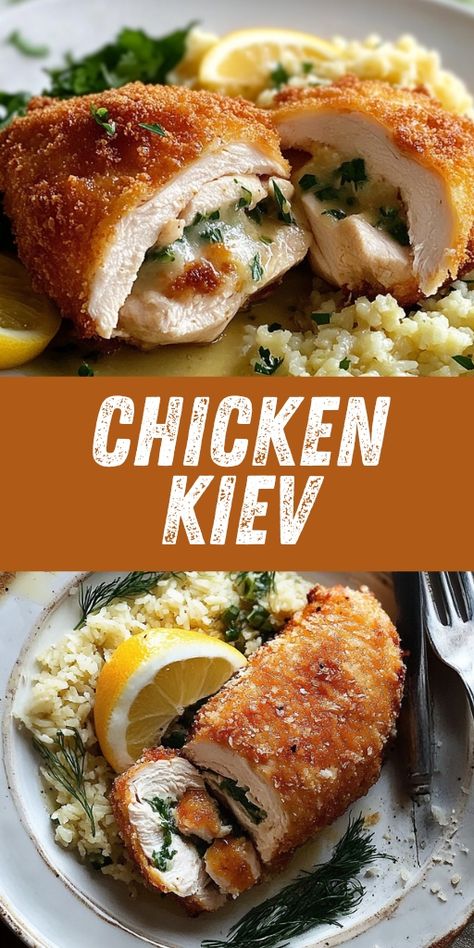 Treat yourself to the elegant and delicious Chicken Kiev! 🍗🧈 This classic dish features tender chicken breasts stuffed with garlic herb butter and lightly breaded, creating a crispy, juicy meal. Perfect for special occasions or a luxurious dinner at home!
👉 Pin this recipe and enjoy the indulgence of Chicken Kiev!
#ChickenKiev #StuffedChicken #ElegantDinners #SpecialOccasions #CrispyChicken #DinnerRecipes #ComfortFood #EasyDinners French Baked Chicken, Chicken Kiev In Air Fryer, Chicken Keiv Recipe Easy, Elevated Chicken Recipes, Easy Bake Dinner Recipes, Gourmet Chicken Breast Recipes, Special Chicken Recipes, Herbed Chicken Breast, Chicken Kiev Recipe Baked