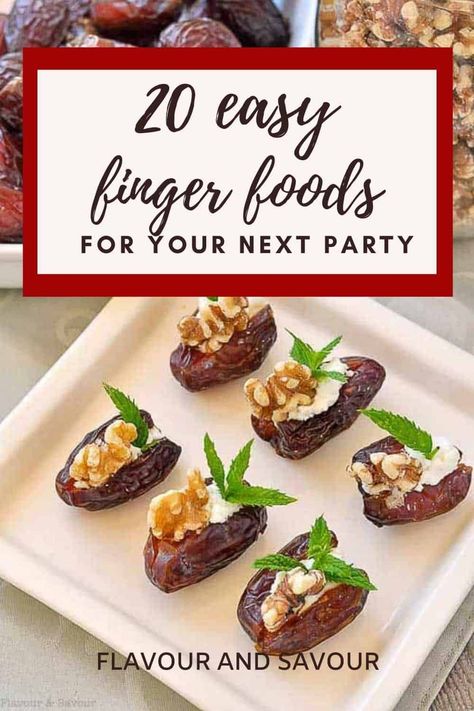 Finger foods are fun foods! Here's a collection of 20 Easy Finger Food Appetizers that your friends will love. Most of these appetizer recipe ideas are gluten-free, many are vegetarian, paleo or keto! You'll find something for everyone in this round-up of finger food recipes. Finger Foods For Grand Opening, Grand Opening Snack Ideas, Easy Hor D'oeuvres, Gf Df Appetizers, Vegetarian Hors D’oeuvres, Gluten Free Appetizers Easy, Gluten Free Finger Foods, Finger Food Party, Finger Appetizers