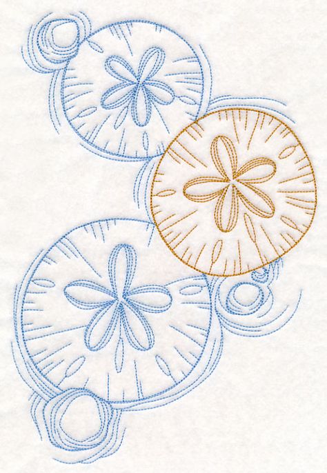 Sand Dollar Tattoo, Dollar Design, Hand Ideas, Sea Art, Embroidery Library, Shell Crafts, Sand Dollar, Ribbon Embroidery, Easy Knitting