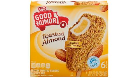 Coconut Ice Cream Bars, Good Humor Ice Cream, Strawberry Shortcake Bars, Rainbow Bread, Almond Bar, Coconut Ice Cream Recipes, Almond Desserts, Almond Ice Cream, Best Freeze Dried Food