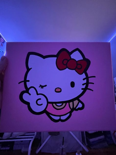 Canvas Art Mini, Symbolism Art, Hello Kitty Painting, Art Conservation, Art Critique, Kitty Painting, Pink Canvas Art, Conservation Art, Expressing Love