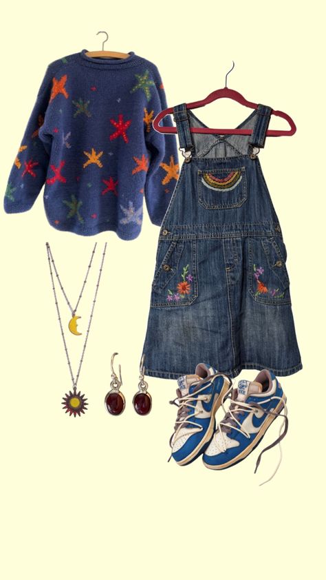 #myfirstshuffle Birthday Outfit Inspo For School, Easy Outfit Inspo Summer, Fun And Colorful Outfit, Simple Artsy Outfits, Creative Aesthetic Outfit, Retro Outfits 2000s, Crayola Outfit, Colorful 90s Fashion, Outfit Ideas Layout Fall