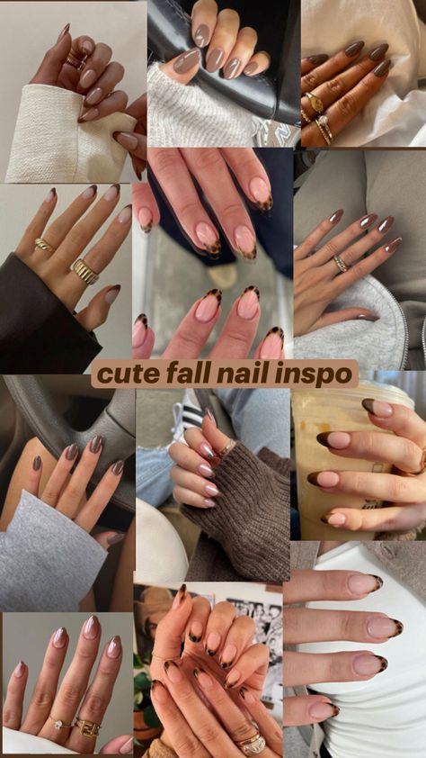 cute fall nail ideas, not my pictures, brown nails, fall nail, nail ideas Fall Nail Inspo Almond, Brown Nails Fall, Cute Fall Nail Ideas, Fall Nail Ideas, Cute Nails For Fall, October Nails, Nails Fall, Nail Nail, Brown Nails