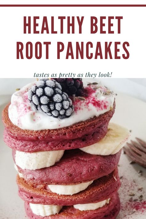 these are so fun to make! ingredients: 1 1/2 cup flour  3 1/2 tsp baking powder 1 tsp pink sea salt 1/2 mashed banana 1 egg 1 cup soy milk 3 tbsp melted coconut oil 1 tsp blue spirulina  1 tsp beet root powder #pancakes #pancakerecipe #healthybreakfast #rainbowfood Beet Root Powder Recipes, Beet Powder Recipes, Beetroot Pancakes, Beet Pancakes, Waffle Recipe Healthy, Beet Powder, Beet Root Powder, Overnight Oatmeal Recipes, Coconut Flour Pancakes