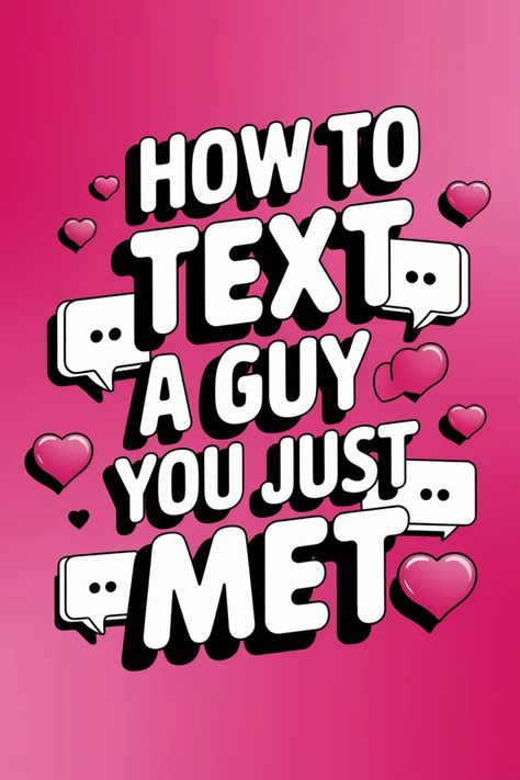 Discover effective tips on how to text a guy you just met! Whether you're unsure about what to say or want to start a conversation smoothly, these guidelines will help you navigate those initial messages with ease. Learn how to show your interest without coming on too strong and find the right balance between being engaging and not overwhelming. From deciding on the right timing to crafting engaging messages, this guide will equip you with practical advice to help you build a connection through Start A Conversation With A Guy Texts, How To Text A Guy First, What To Text A Guy You Like, How To Text A Guy, How To Start A Conversation With A Guy, New Guy, To Start A Conversation, Cute Date Ideas, Shy Guy