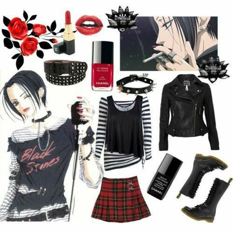 Nana Style Outfits, Nana Outfits Inspired, Nana Inspired Outfits, Nana Osaki Outfit, Nana Outfits, Nana Clothes, Osaki Nana, Punk Style Outfits, Nana Anime