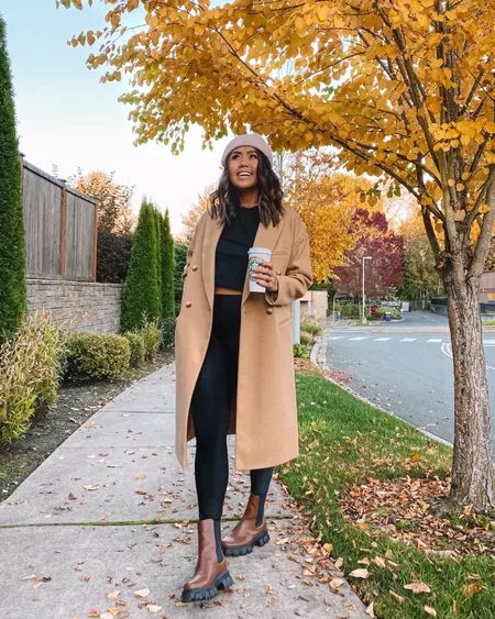 Brown Chunky Boots Outfit, Brown Chelsea Boots Outfit, Tan Boots Outfit, Chelsea Boot Outfits Women, Chunky Boots Outfit, Brown Boots Outfit, Camel Outfit, Chelsea Boots Outfit, Outfit Botas